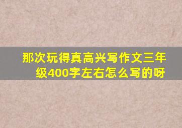 那次玩得真高兴写作文三年级400字左右怎么写的呀