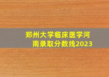 郑州大学临床医学河南录取分数线2023