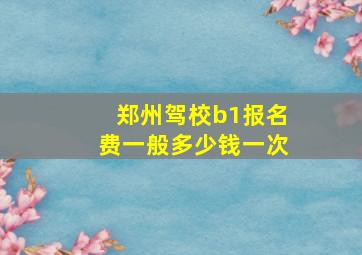 郑州驾校b1报名费一般多少钱一次