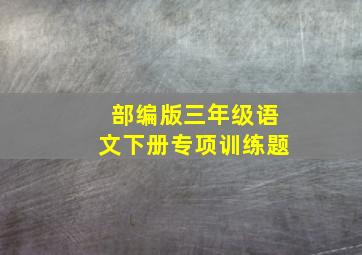 部编版三年级语文下册专项训练题