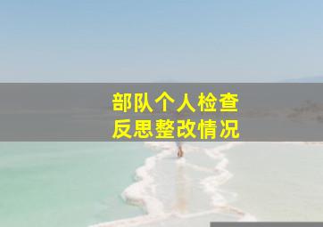 部队个人检查反思整改情况