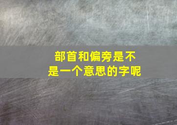 部首和偏旁是不是一个意思的字呢