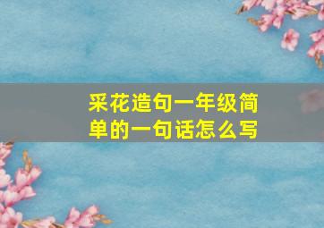 采花造句一年级简单的一句话怎么写