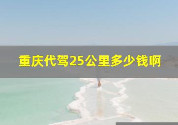 重庆代驾25公里多少钱啊