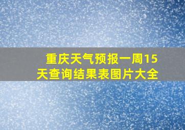 重庆天气预报一周15天查询结果表图片大全