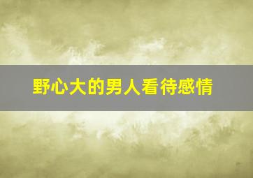 野心大的男人看待感情