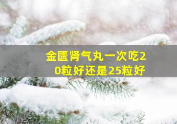 金匮肾气丸一次吃20粒好还是25粒好