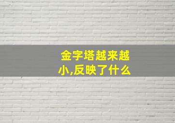 金字塔越来越小,反映了什么