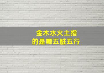 金木水火土指的是哪五脏五行