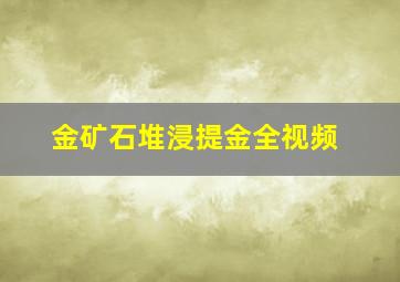 金矿石堆浸提金全视频