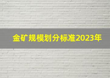 金矿规模划分标准2023年