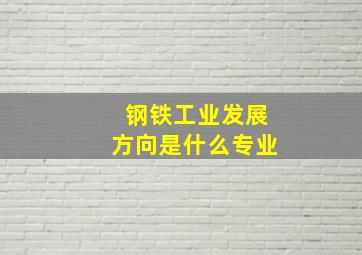 钢铁工业发展方向是什么专业