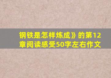 钢铁是怎样炼成》的第12章阅读感受50字左右作文