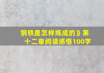 钢铁是怎样炼成的》第十二章阅读感悟100字