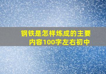 钢铁是怎样炼成的主要内容100字左右初中