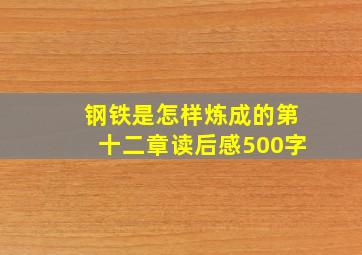 钢铁是怎样炼成的第十二章读后感500字