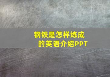 钢铁是怎样炼成的英语介绍PPT