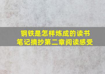 钢铁是怎样炼成的读书笔记摘抄第二章阅读感受