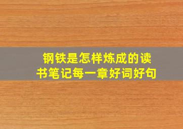 钢铁是怎样炼成的读书笔记每一章好词好句