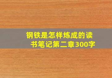 钢铁是怎样炼成的读书笔记第二章300字