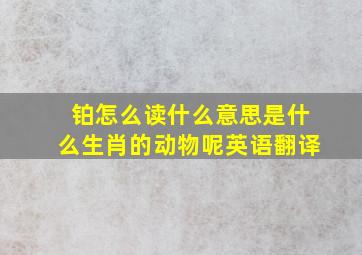 铂怎么读什么意思是什么生肖的动物呢英语翻译