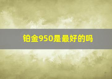 铂金950是最好的吗