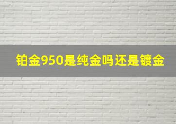 铂金950是纯金吗还是镀金