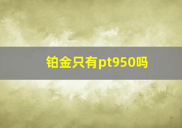 铂金只有pt950吗