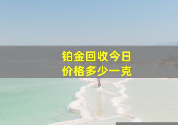 铂金回收今日价格多少一克