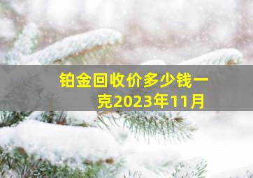 铂金回收价多少钱一克2023年11月