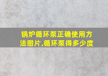 锅炉循环泵正确使用方法图片,循环泵得多少度