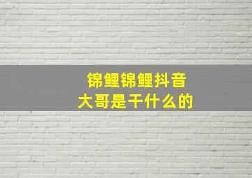 锦鲤锦鲤抖音大哥是干什么的