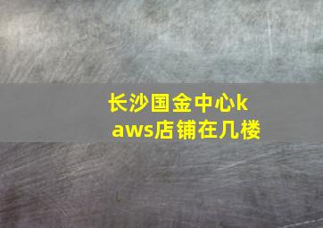 长沙国金中心kaws店铺在几楼