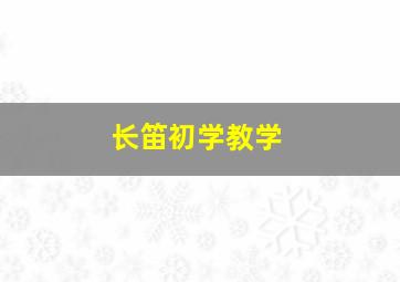 长笛初学教学