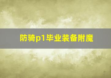 防骑p1毕业装备附魔