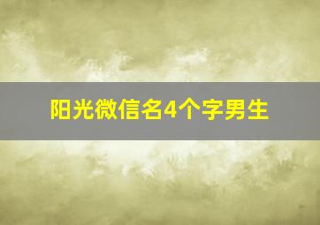 阳光微信名4个字男生