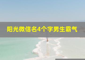 阳光微信名4个字男生霸气