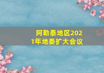 阿勒泰地区2021年地委扩大会议