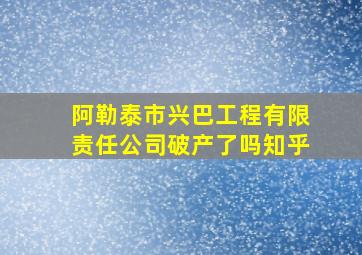 阿勒泰市兴巴工程有限责任公司破产了吗知乎