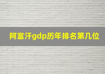 阿富汗gdp历年排名第几位