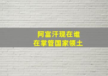 阿富汗现在谁在掌管国家领土