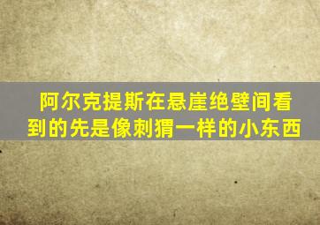 阿尔克提斯在悬崖绝壁间看到的先是像刺猬一样的小东西