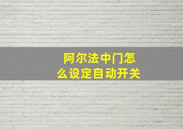 阿尔法中门怎么设定自动开关