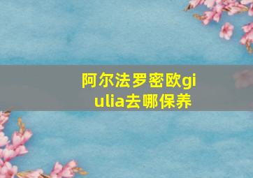 阿尔法罗密欧giulia去哪保养