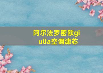 阿尔法罗密欧giulia空调滤芯