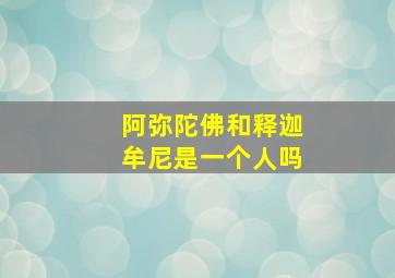 阿弥陀佛和释迦牟尼是一个人吗