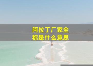 阿拉丁厂家全称是什么意思