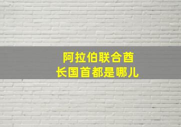 阿拉伯联合酋长国首都是哪儿