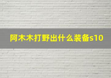 阿木木打野出什么装备s10