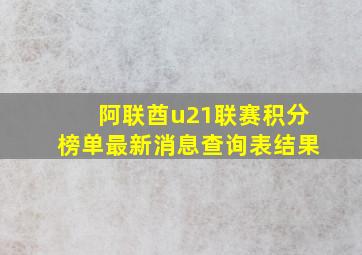 阿联酋u21联赛积分榜单最新消息查询表结果